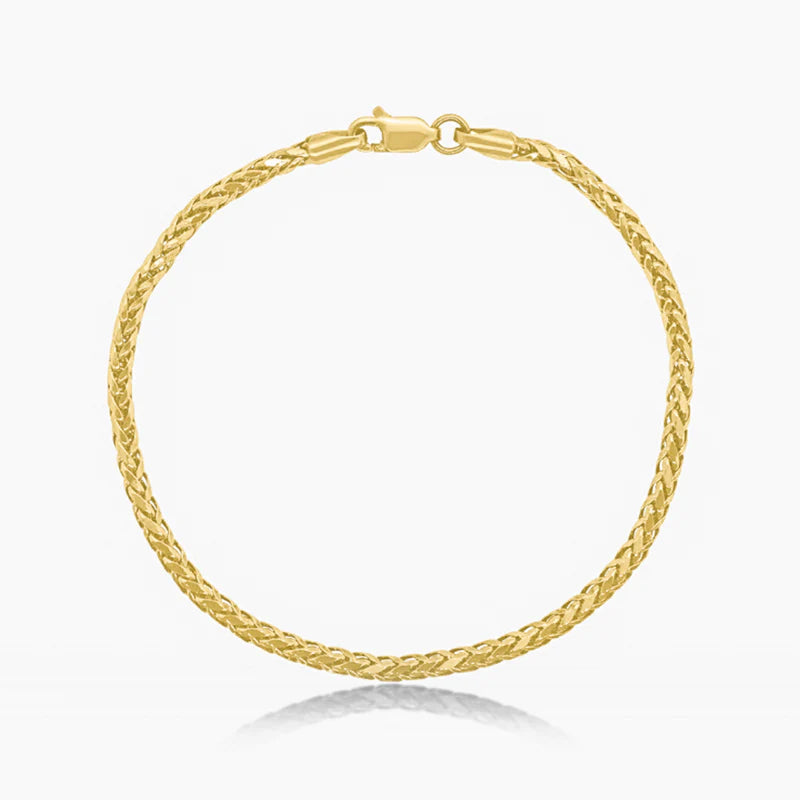 10K YELLOW GOLD WHEAT BRACELET -3MM